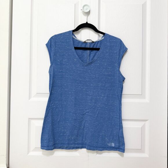 Women The North Face EZ Shirt Cap Sleeve Tee in Heathered Blue Size Large - Picture 1 of 8